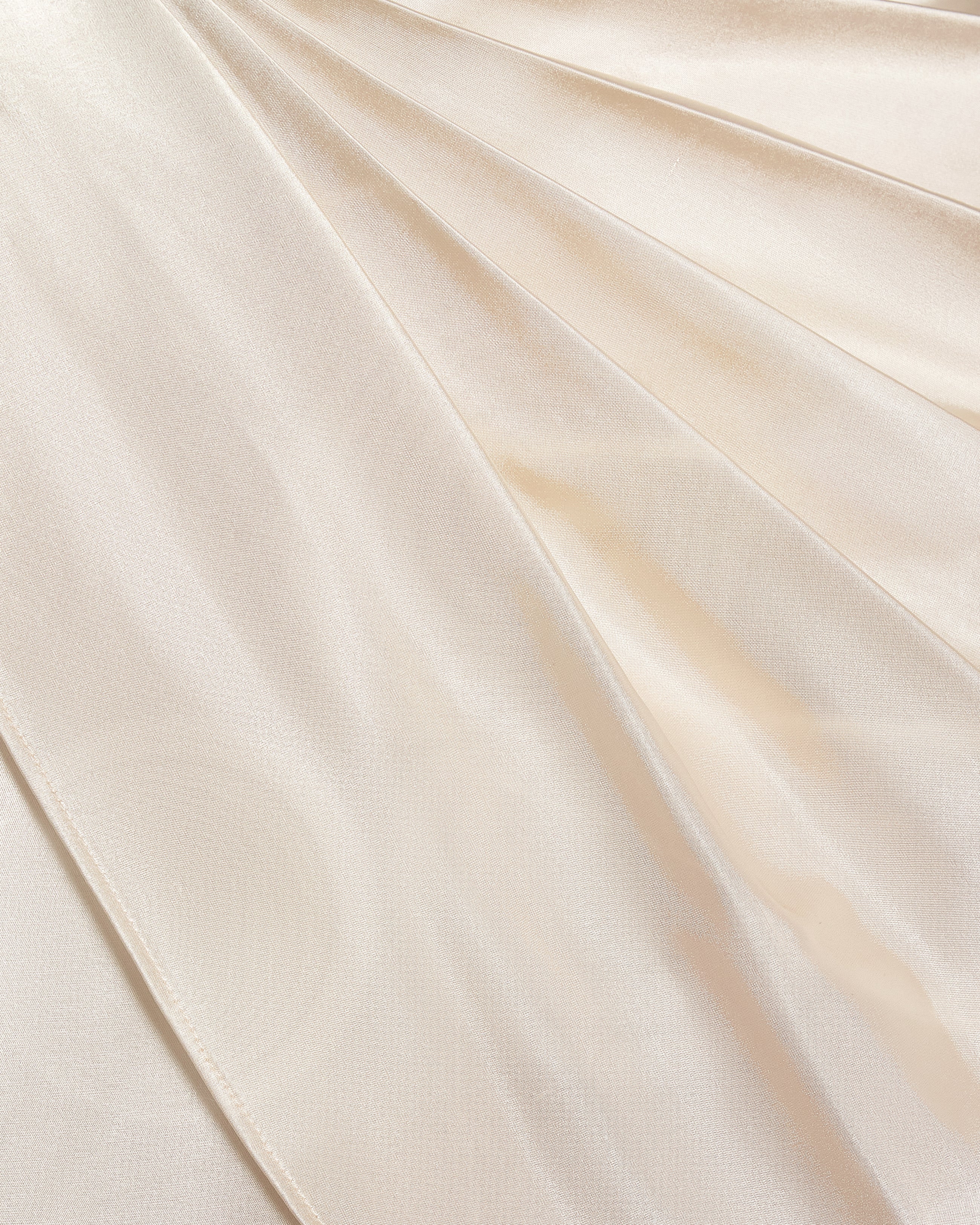 Asymmetric Drape High-Neck Cape Top - Cream