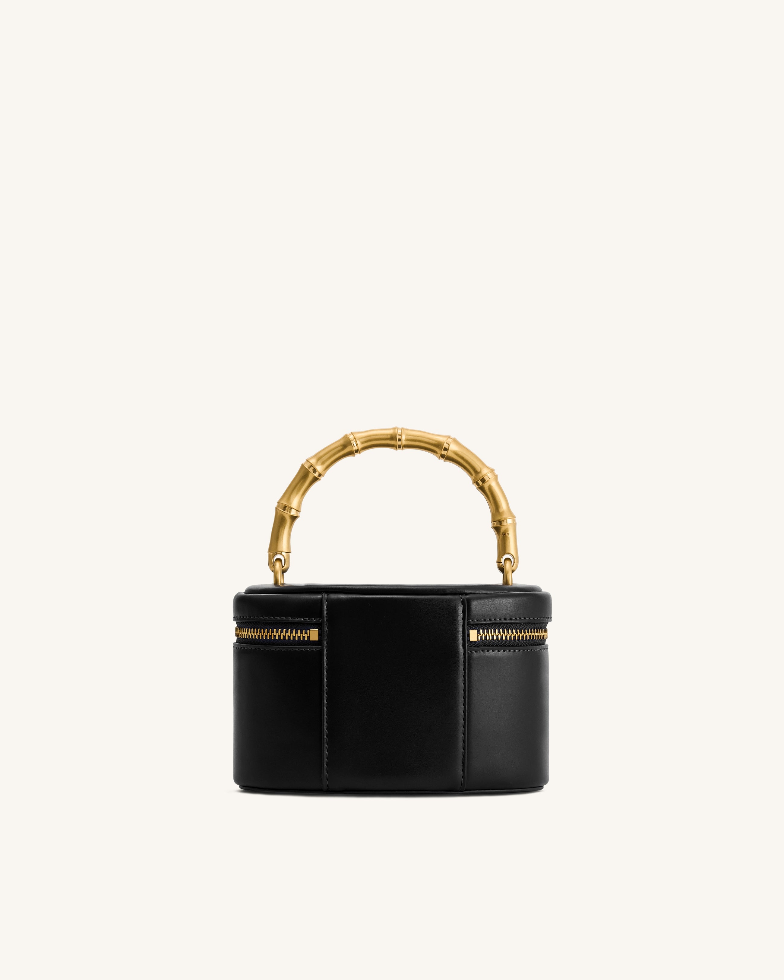 Natalie Metal Geometric Pendant Handle Bag - Black