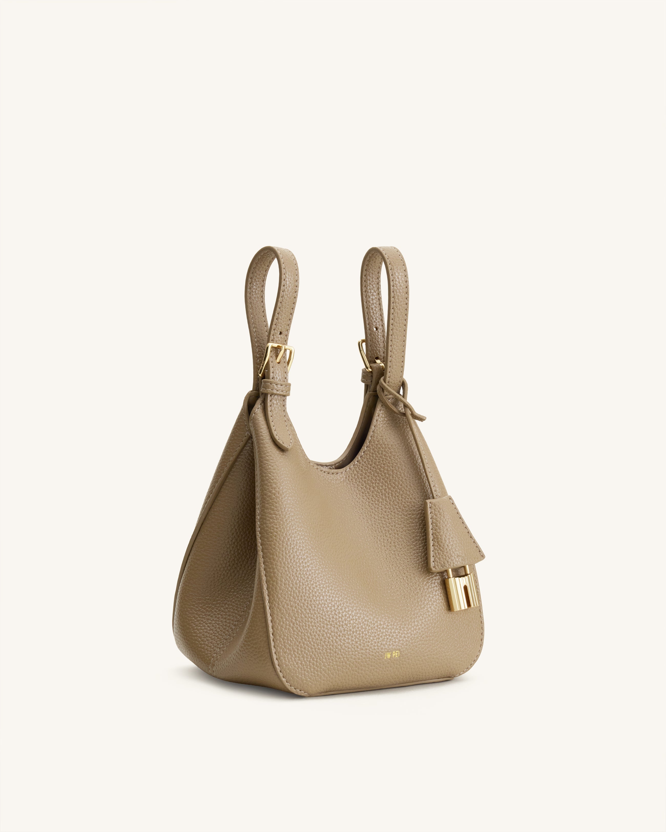 Ines Padlock Tote Bag - Gray Beige
