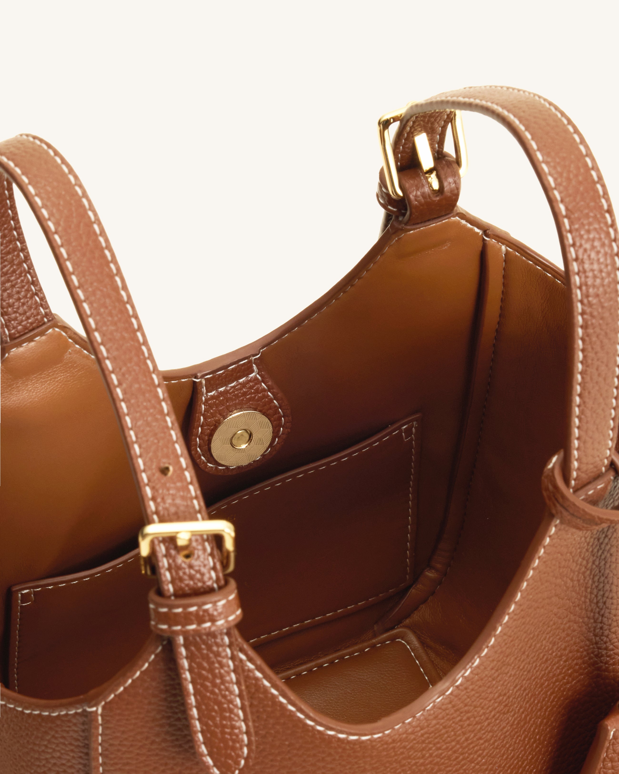 Ines Padlock Tote Bag - Chocolate Brown