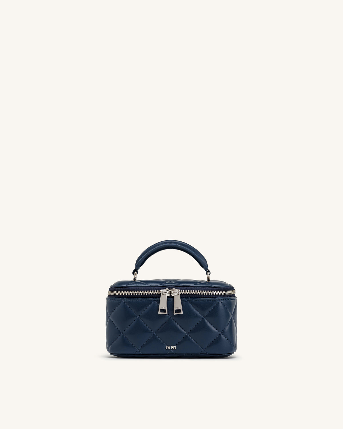 Vivienne Quilted Vanity Top Handle Bag - Navy