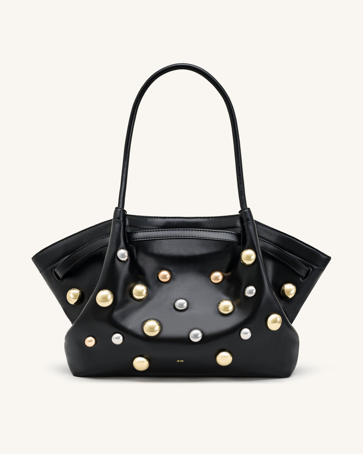 Hana Large Studded Tote Bag - Dark Black