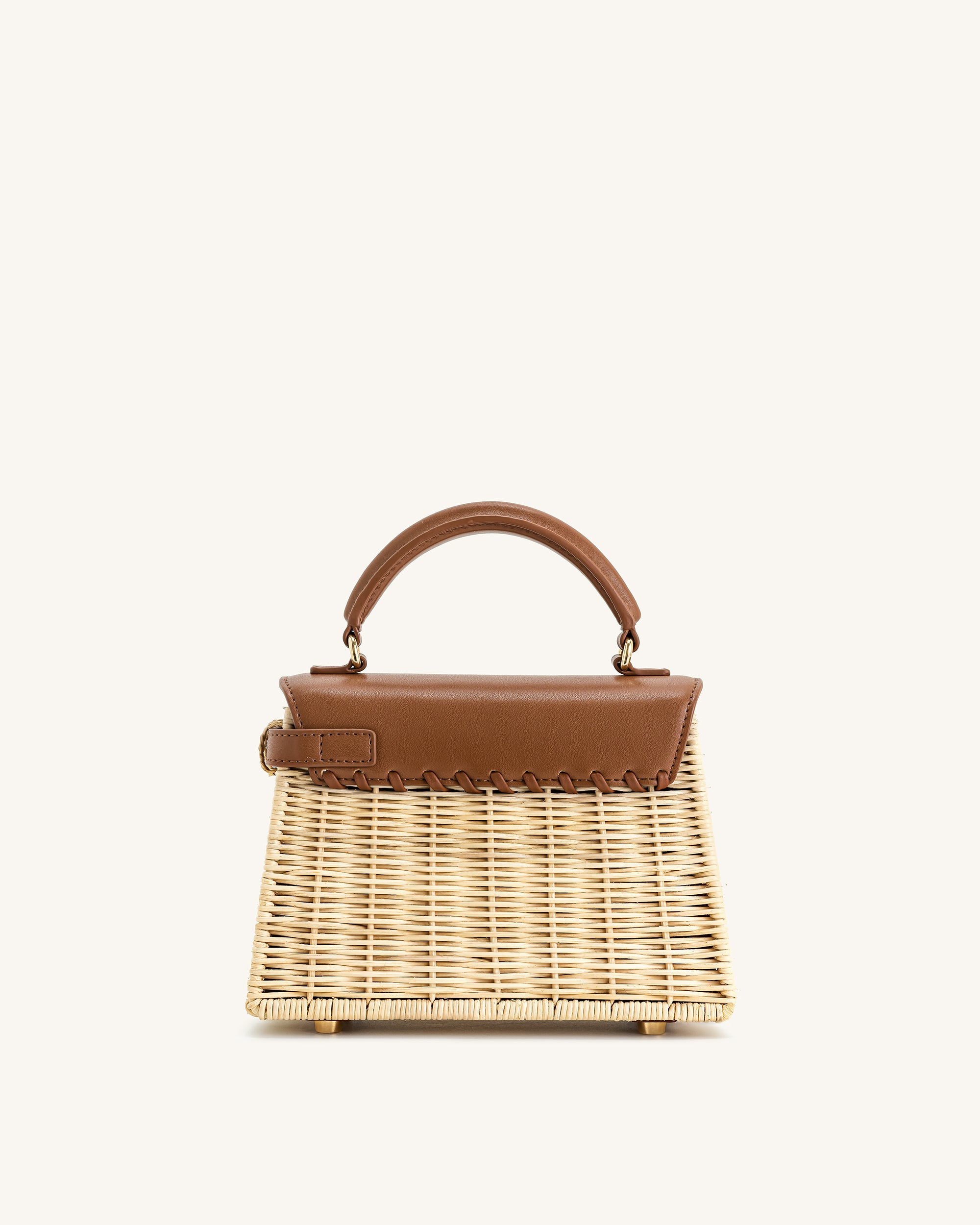 Elise Natural Rattan Weaving Handbag - Brown Rattan