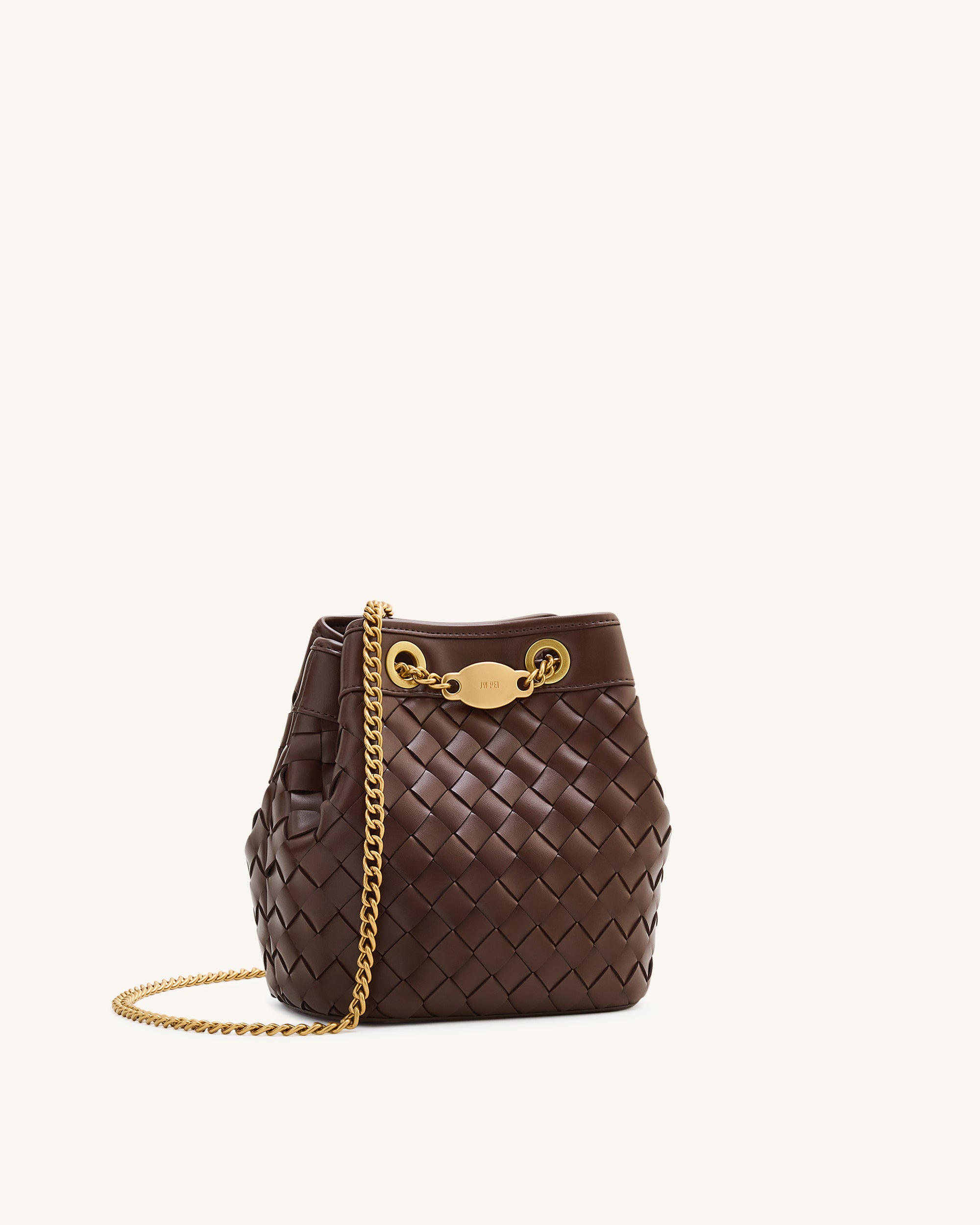 Yara Hand-Woven Bucket Bag - Dark Brown