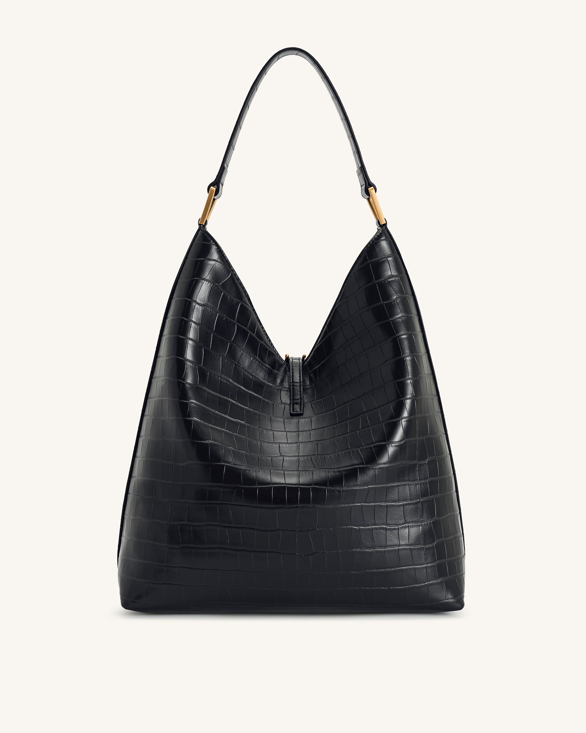 Aria Shoulder Bag - Black Croc