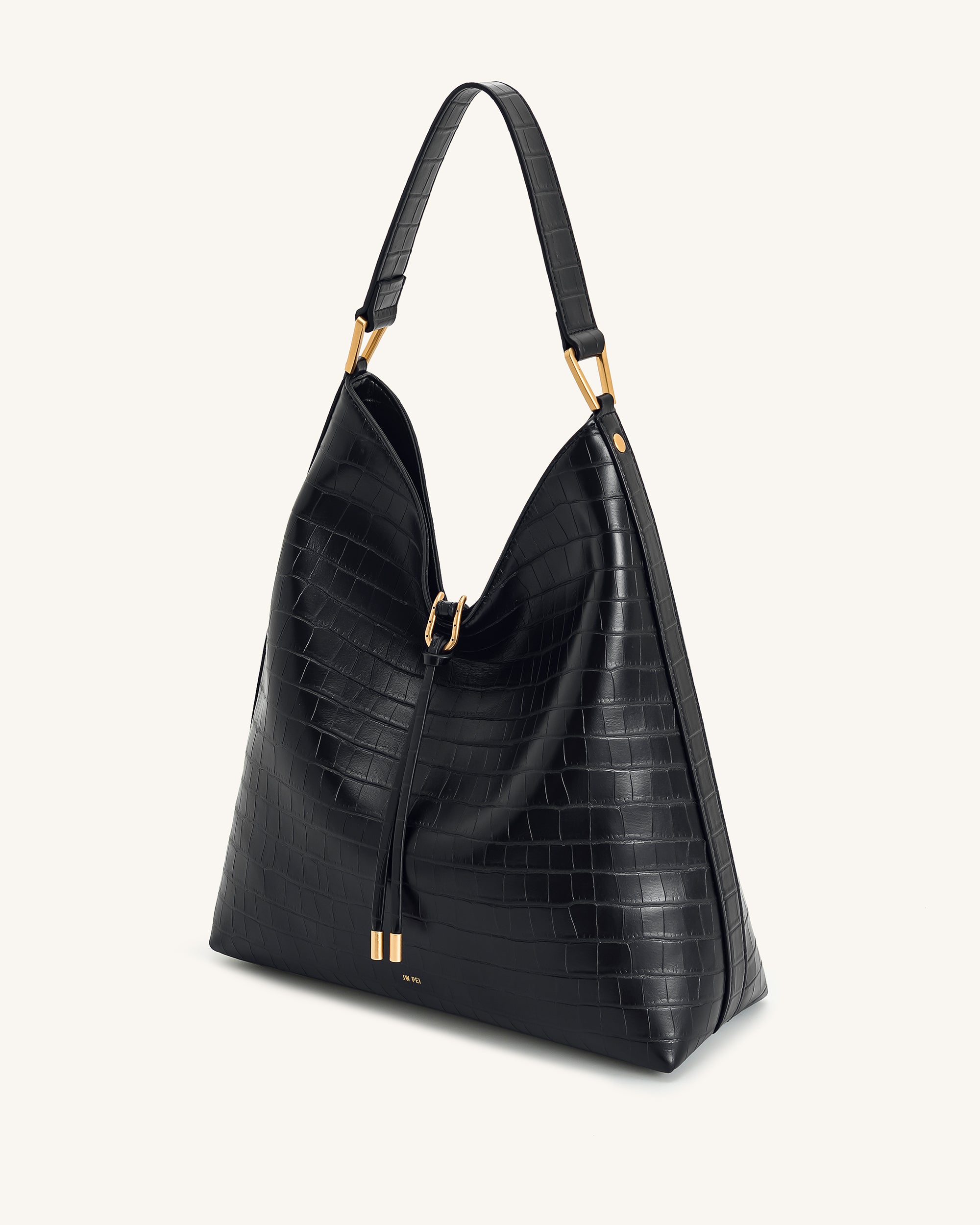 Aria Shoulder Bag - Black Croc