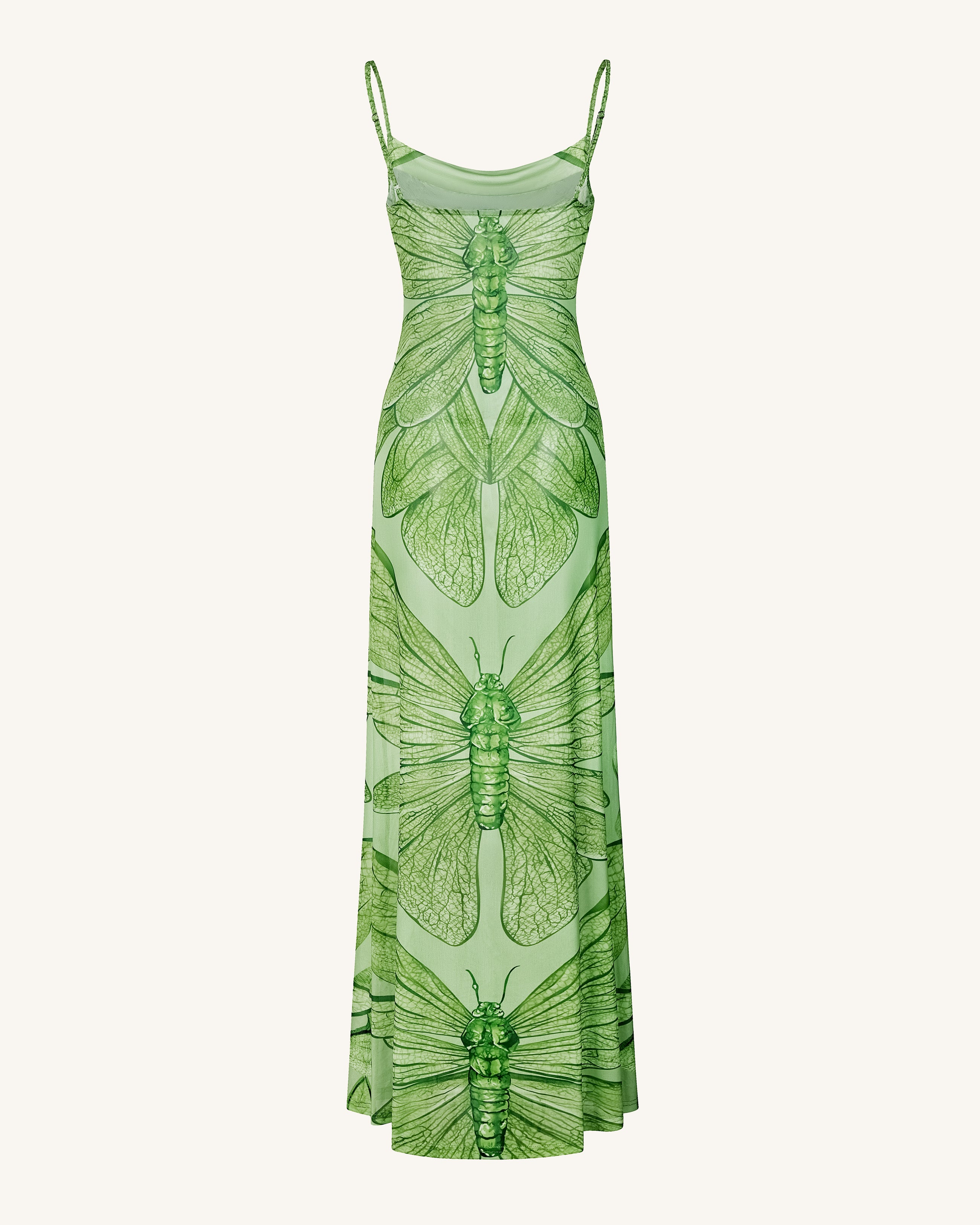 Dragonfly Totem Maxi Dress - Green