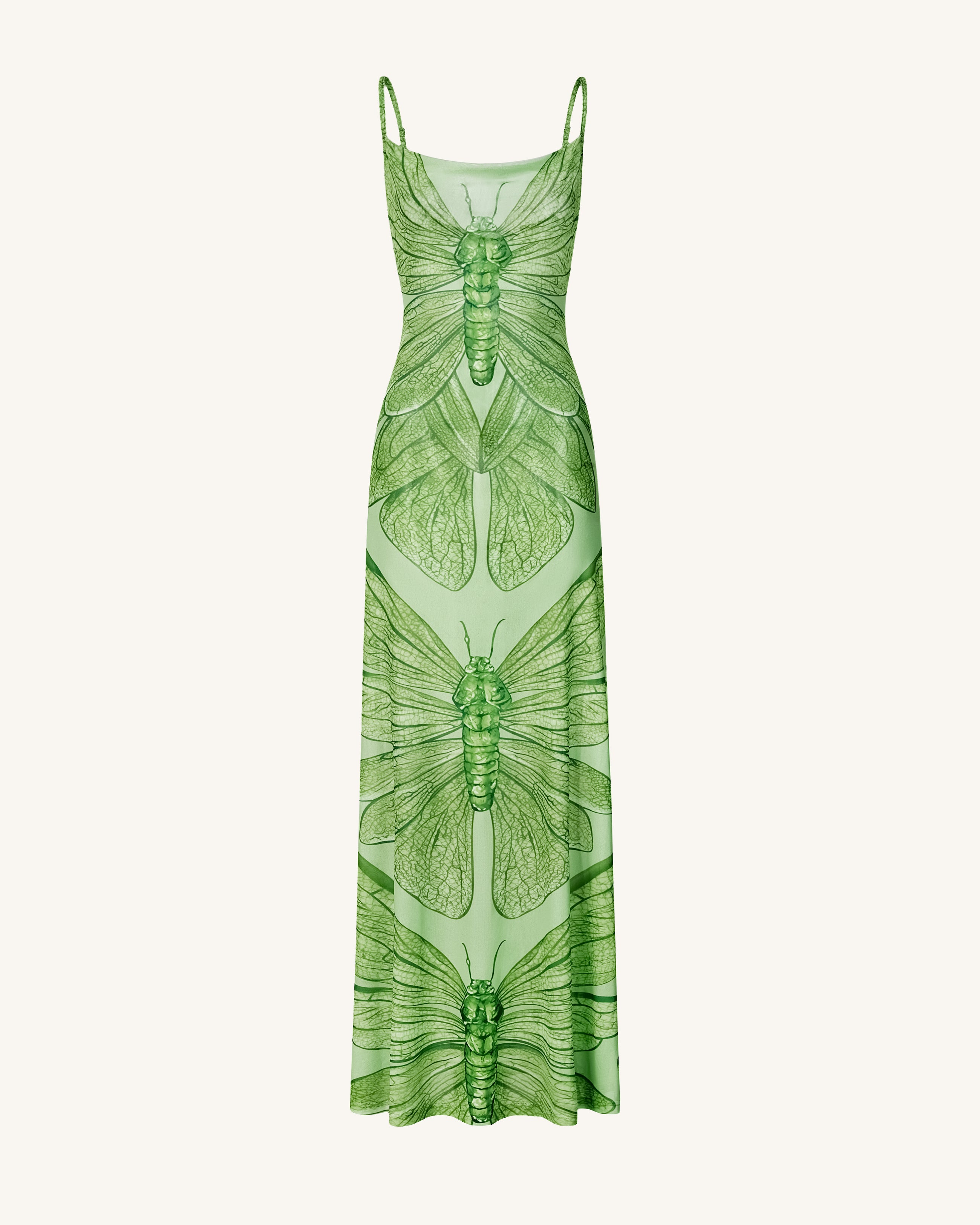 Dragonfly Totem Maxi Dress - Green