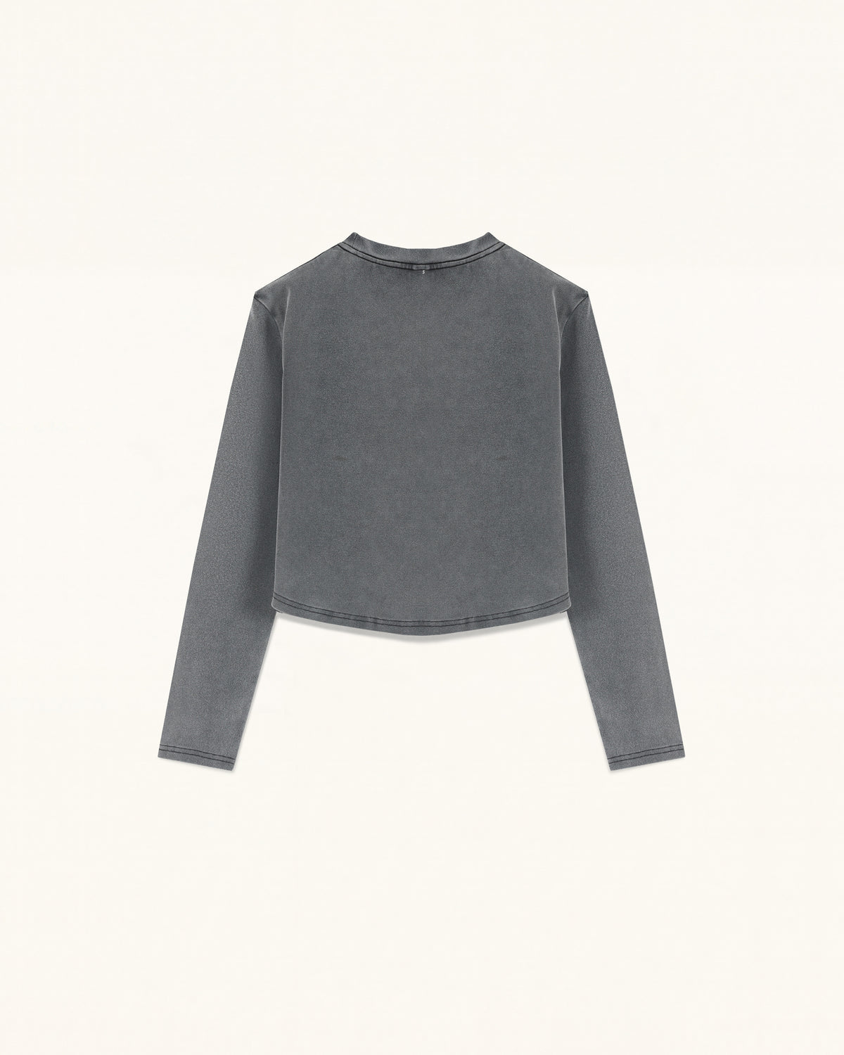 Rhinestone Rose Acid Cropped Tee - Washed Slate