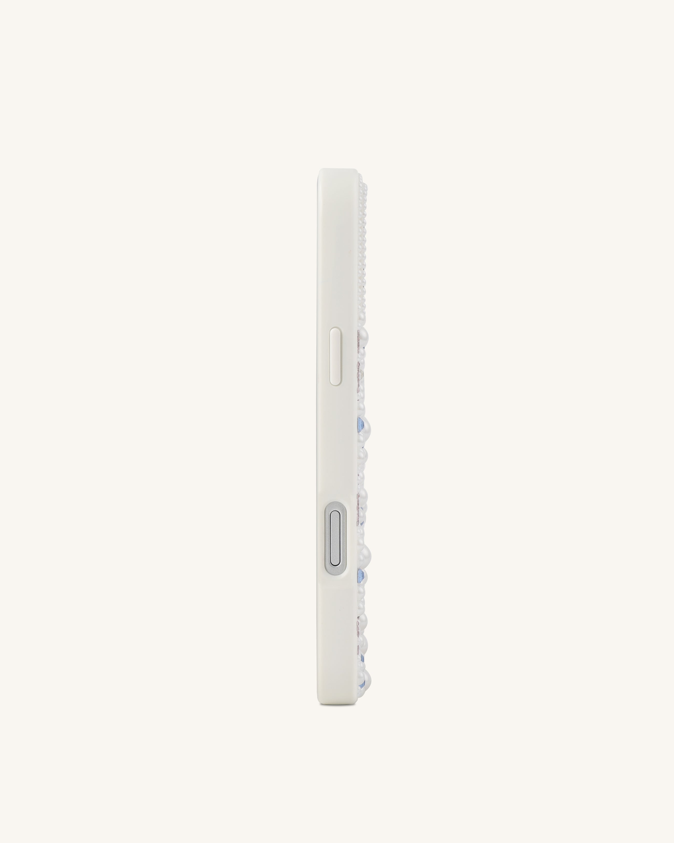 Crab Pattern Faux Pearl Phone Case - White