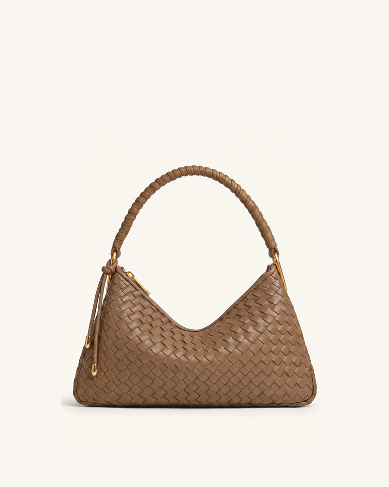 Lorena Woven Shoulder Bag - Brown