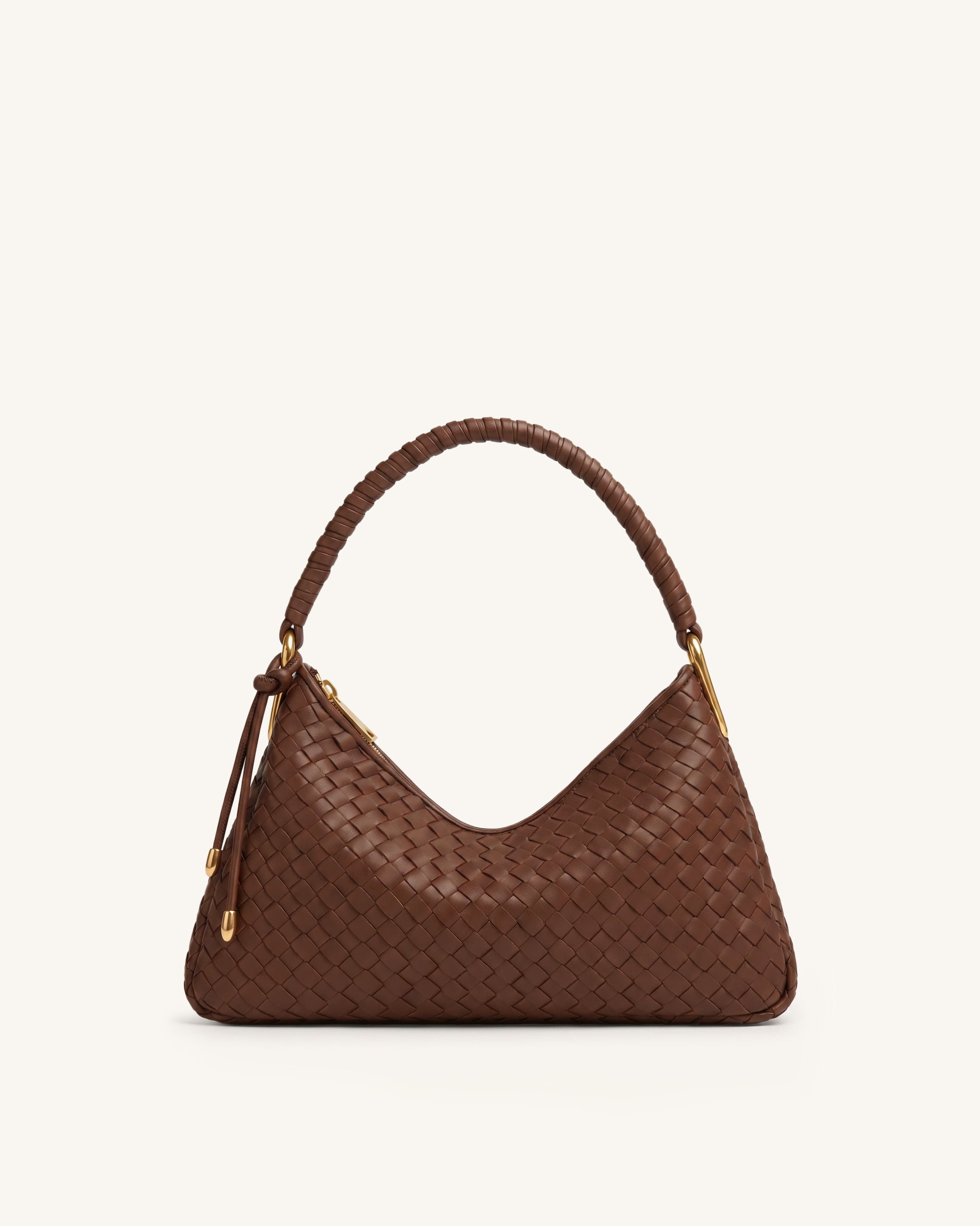 Lorena Woven Shoulder Bag - Coffee Brown