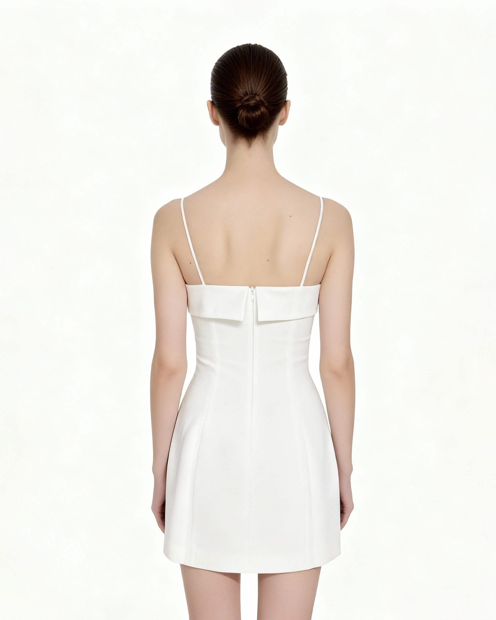 Iris Floral Print Spaghetti Strap Bodycon Dress - White