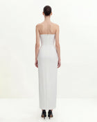 Floral Strapless Maxi Dress - White