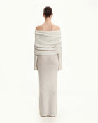Knit Off-Shoulder Maxi Dress - Cream