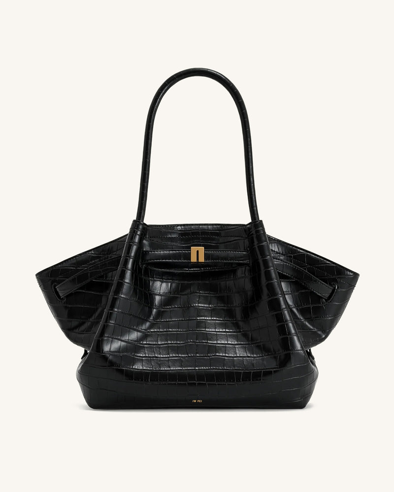 Hana Large Tote Bag - Black Croc