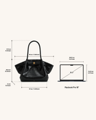 Hana Large Tote Bag - Black Croc
