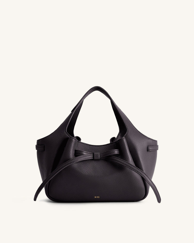 Mabel Soft Bow Tote Bag - Dark Brown