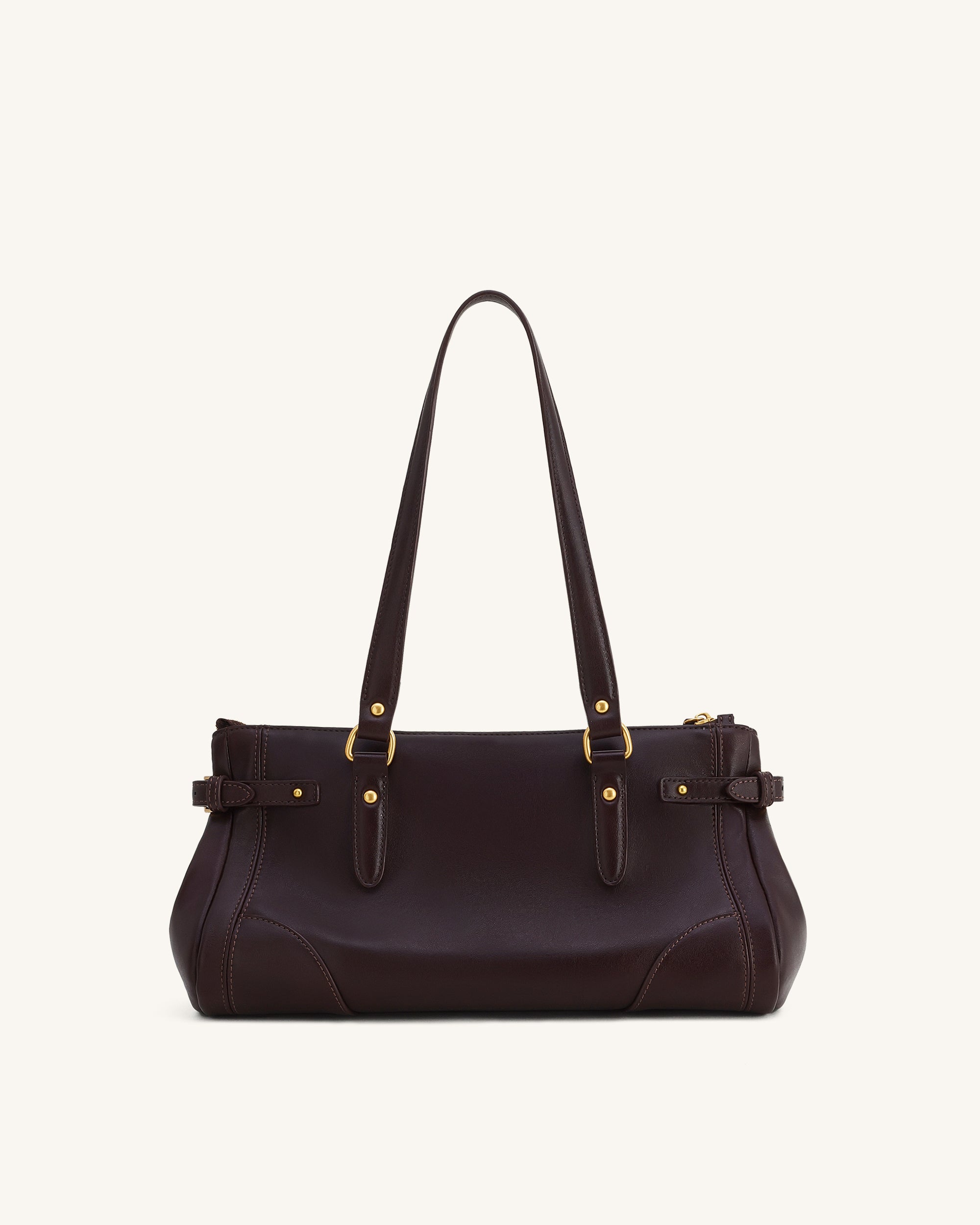 Yvette Elongated Tote Bag - Dark Brown