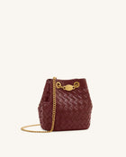 Yara Hand-Woven Bucket Bag - Burgundy