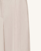 Pleated Wide-Leg Trousers - Beige