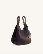 Ines Padlock Tote Bag - Dark Brown