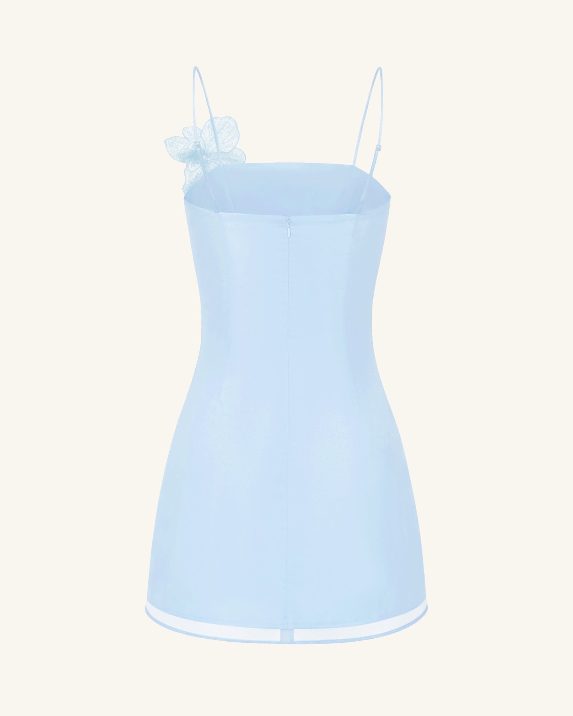 Orchid Appliqué Mini Dress - Blue