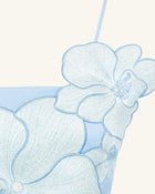 Orchid Appliqué Mini Dress - Blue