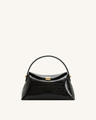 Talia Top Handle Bag - Black Croc