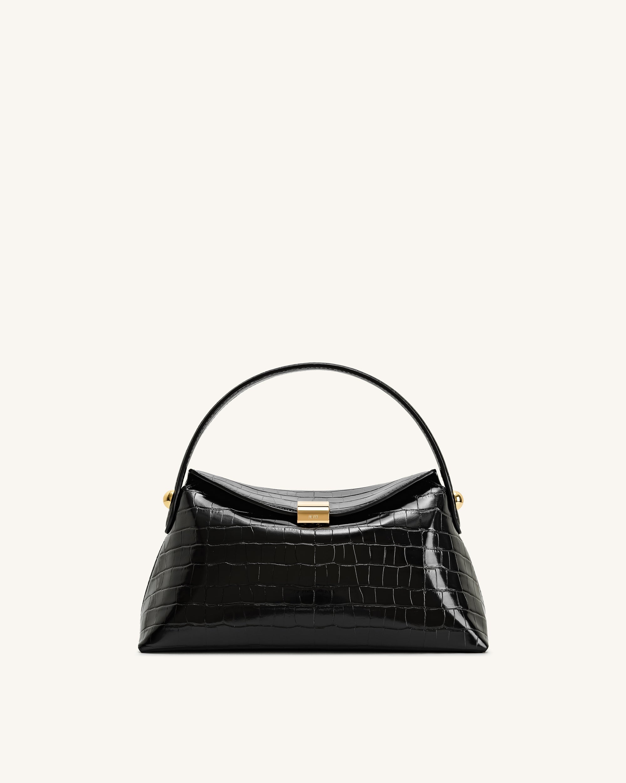 Talia Top Handle Bag - Black Croc