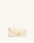 Celeste Woven Textured Envelope Top Handle Bag - Ivory