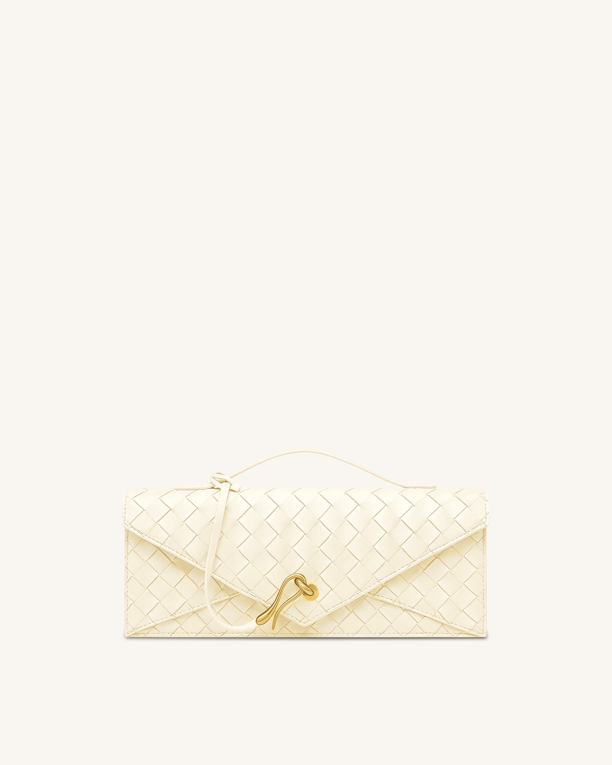 Celeste Woven Textured Envelope Top Handle Bag - Ivory