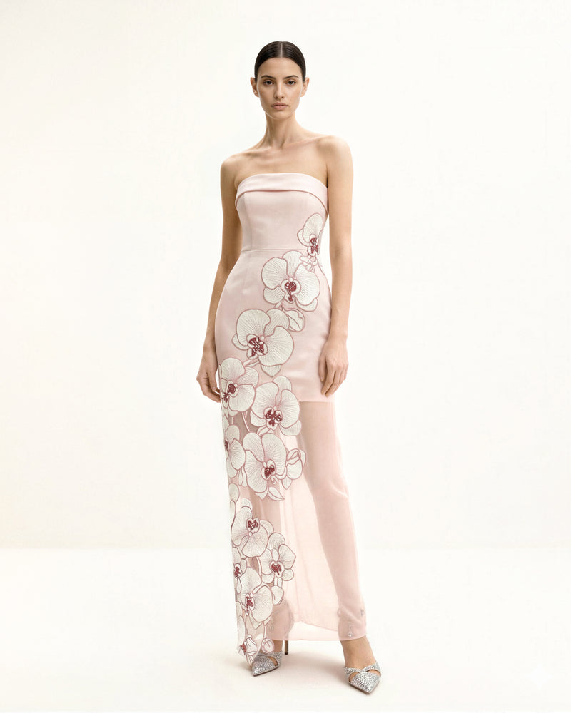 Orchid Embroidered Dress - Pink