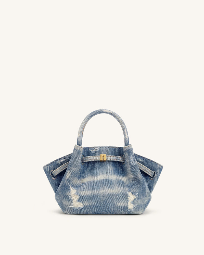 Hana Mini Denim Tote Bag - Blue