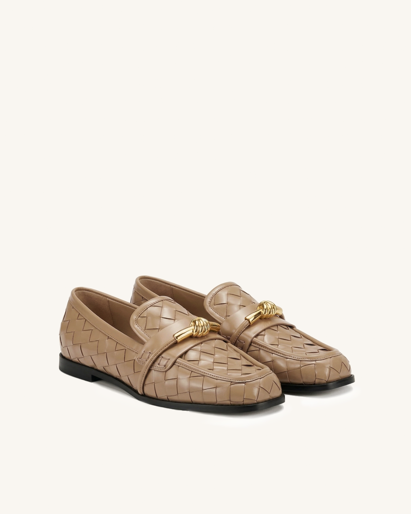 Elowen Woven Horsebit Loafers - Khaki