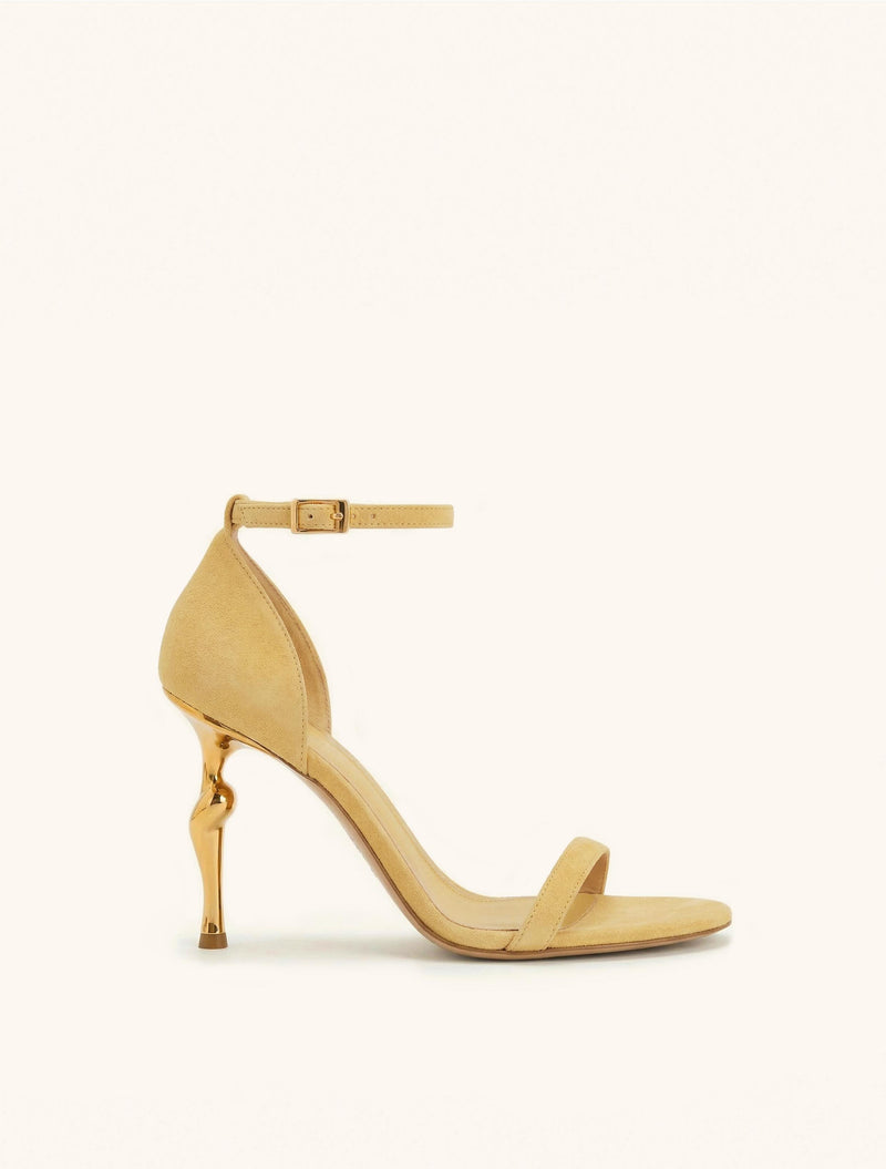 Alivia Ankle Strap Suede Sandals - Yellow