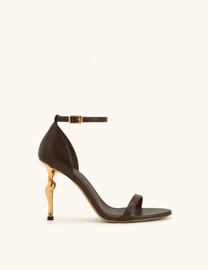 Alivia Ankle Strap Sandals - Dark Brown