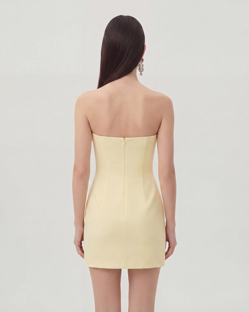 Floral Printed Mini Dress - Yellow
