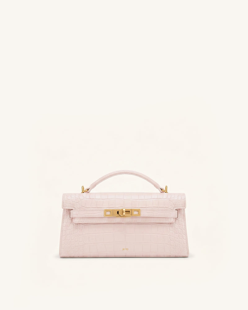 Noor Top Handle Bag - Pink Croc