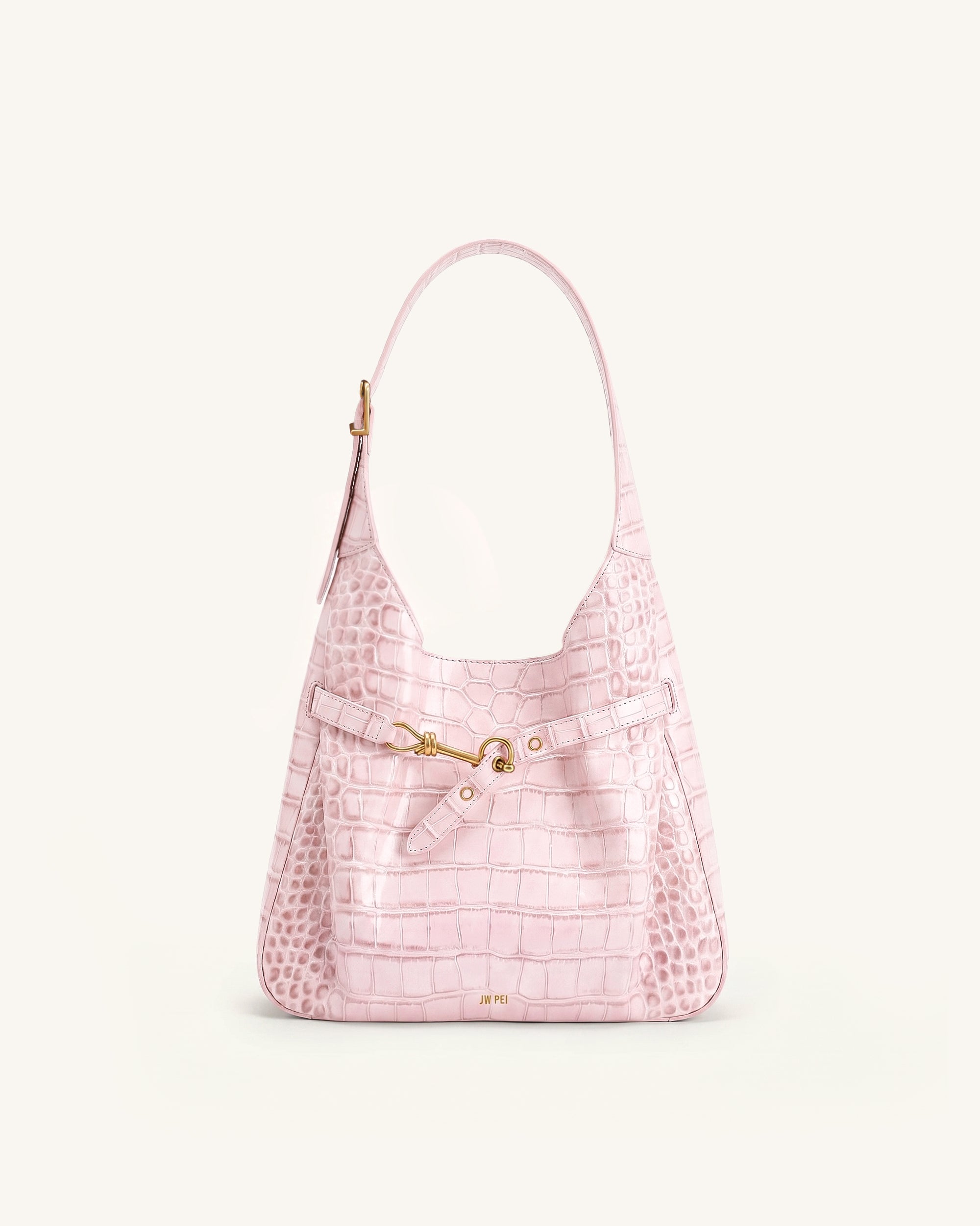 Alina Hobo Bag - Pink Croc