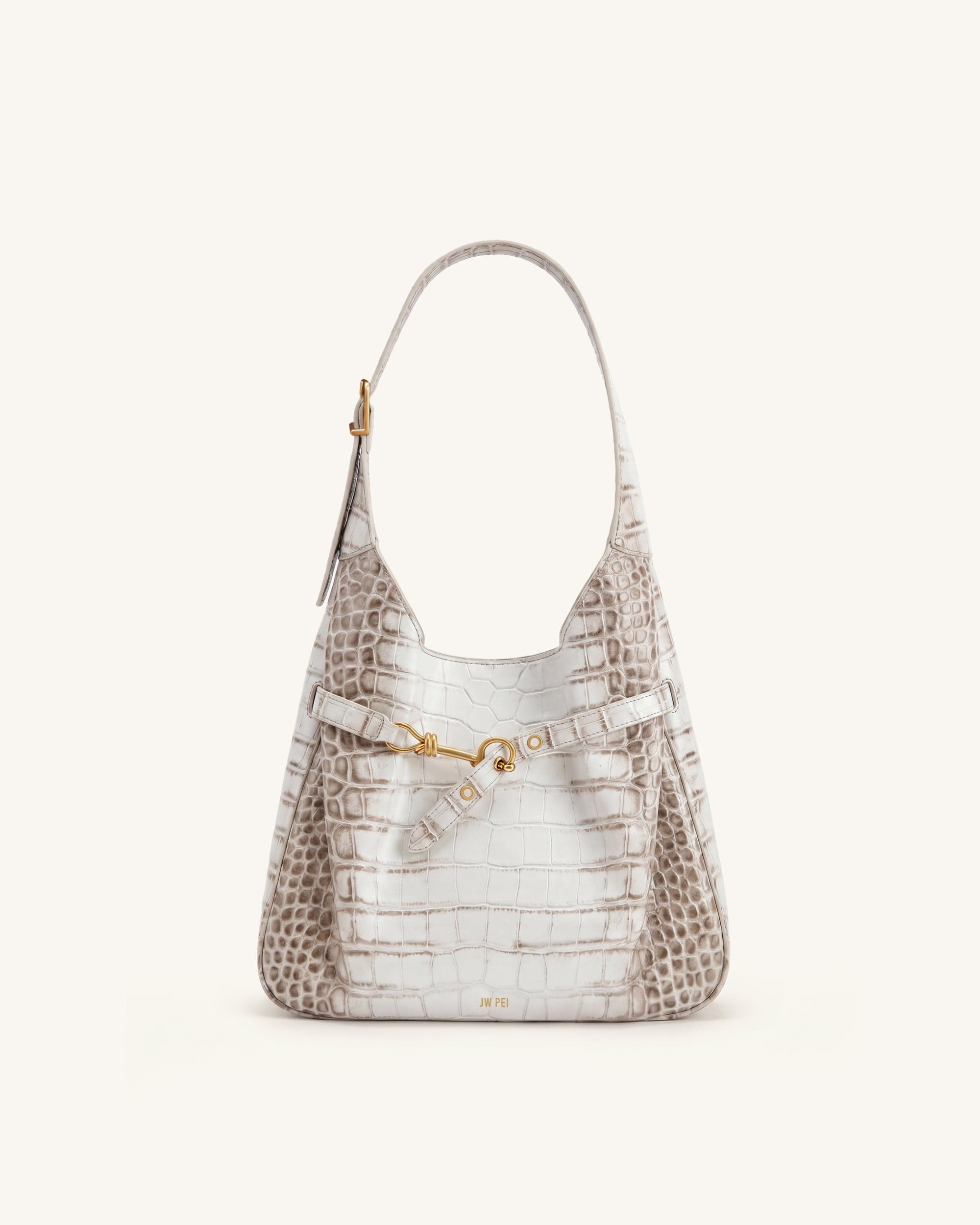 Alina Hobo Bag - White Croc