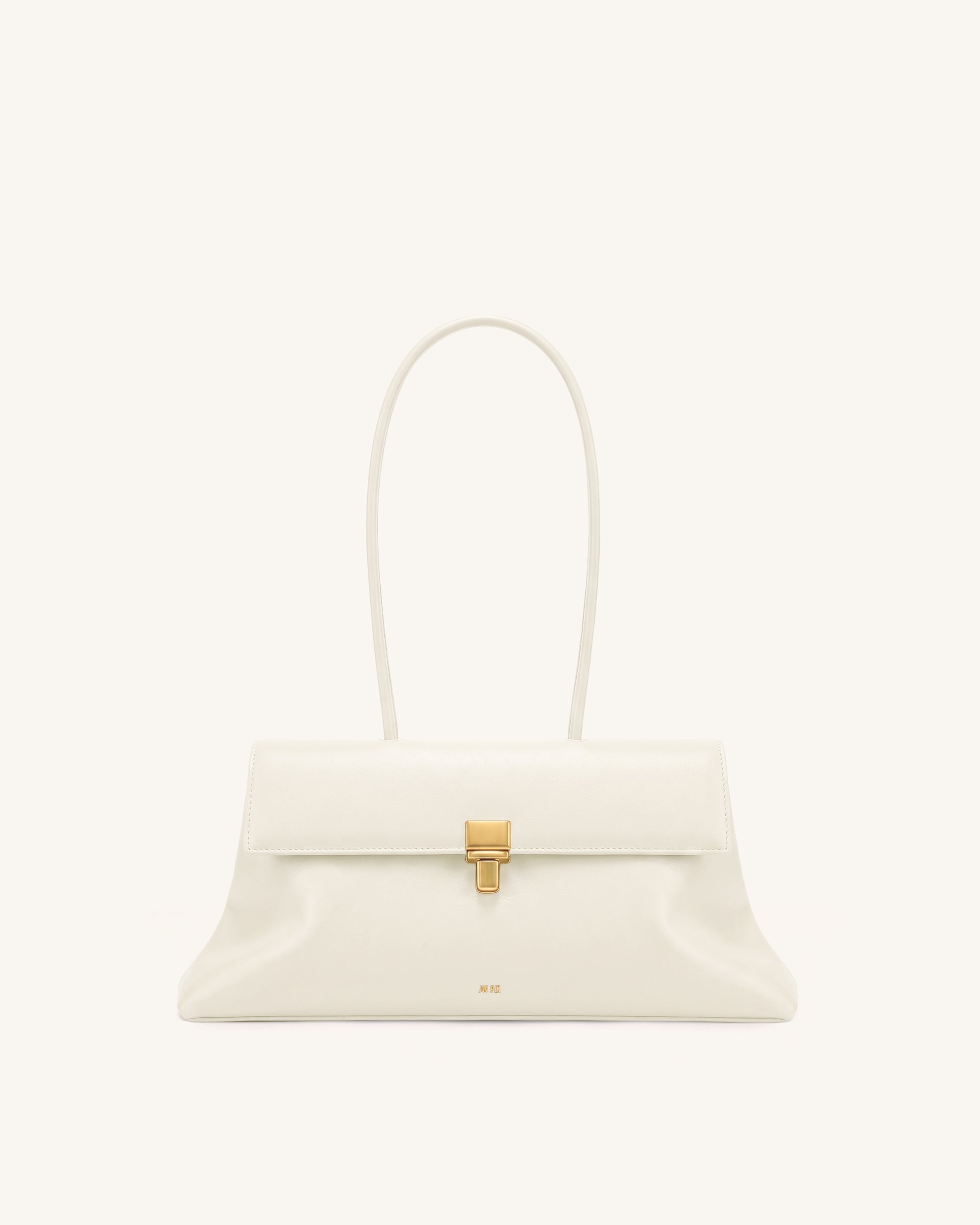 Selene Lock Flap Shoulder Bag - White