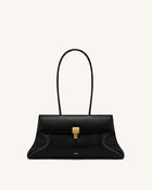 Selene Lock Flap Shoulder Bag - Black