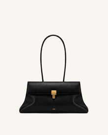 Selene Lock Flap Shoulder Bag - Black