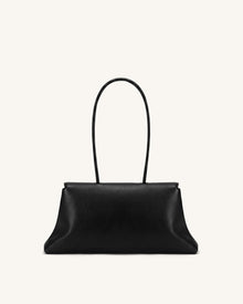 Selene Lock Flap Shoulder Bag - Black
