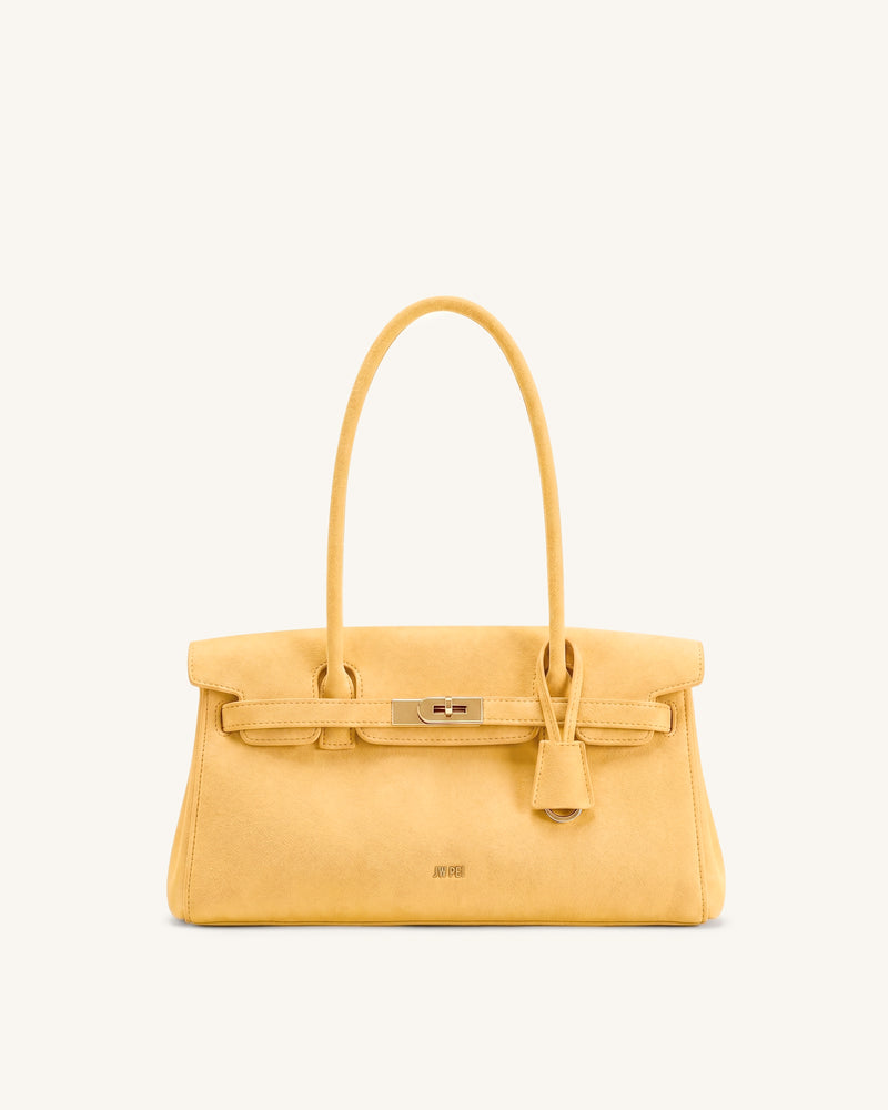 Yara Faux Suede Shoulder Bag - Orange Yellow