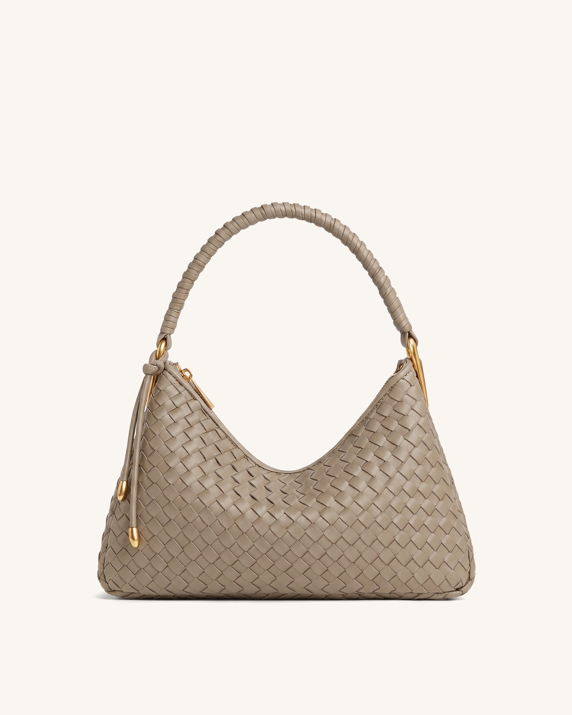 Lorena Woven Shoulder Bag - Taupe