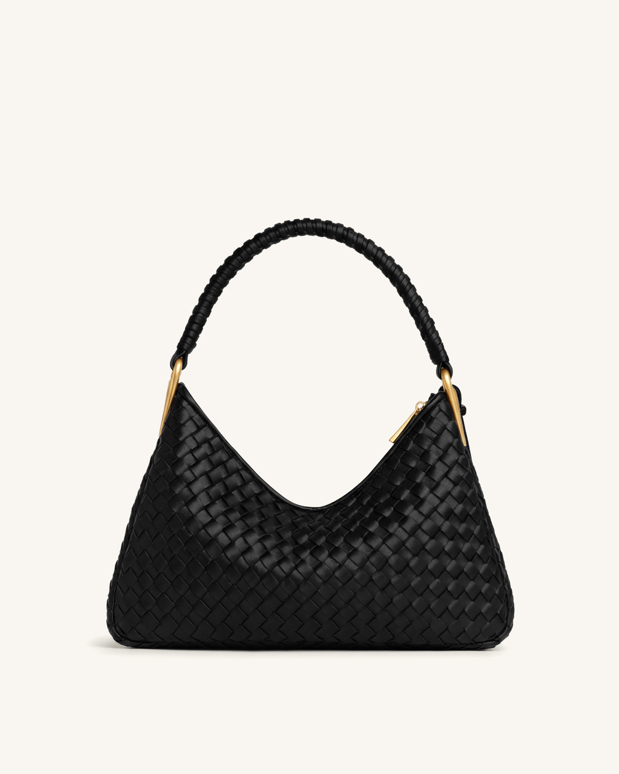 Lorena Woven Shoulder Bag - Black