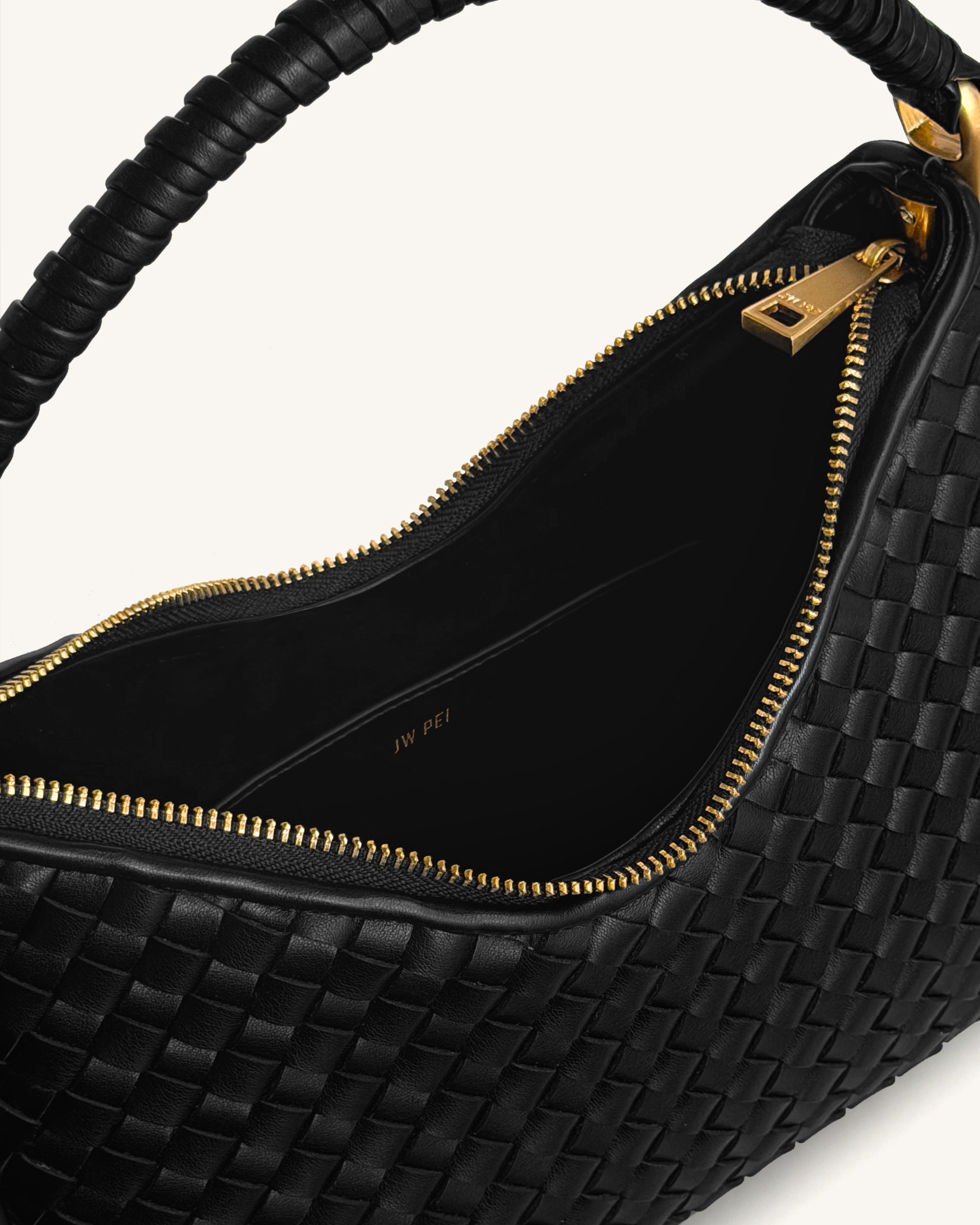 Lorena Woven Shoulder Bag - Black