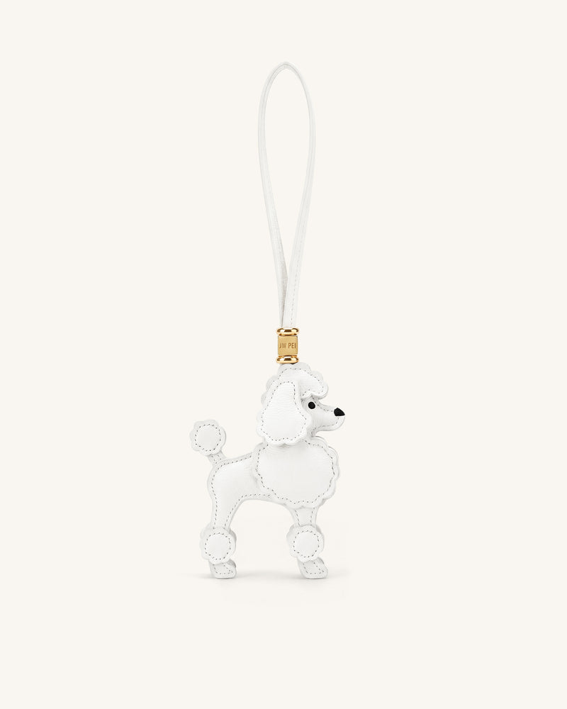Poodle Bag Charm - White